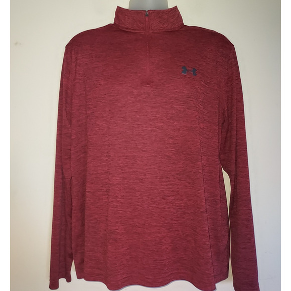 Under Armour Men's Pullover XL 1/4 Zip Long Sleeve Shirt HeatGear Loose Red - Picture 1 of 5